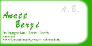 anett berzi business card